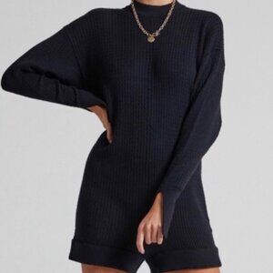 Cable knit mock Neck romper we wore what